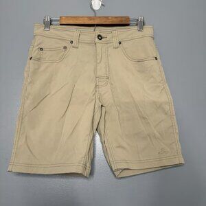 Prana Brioni Shorts Size 30 Beige Nylon Stretch Hiking Outdoor Camp Inseam 9"
